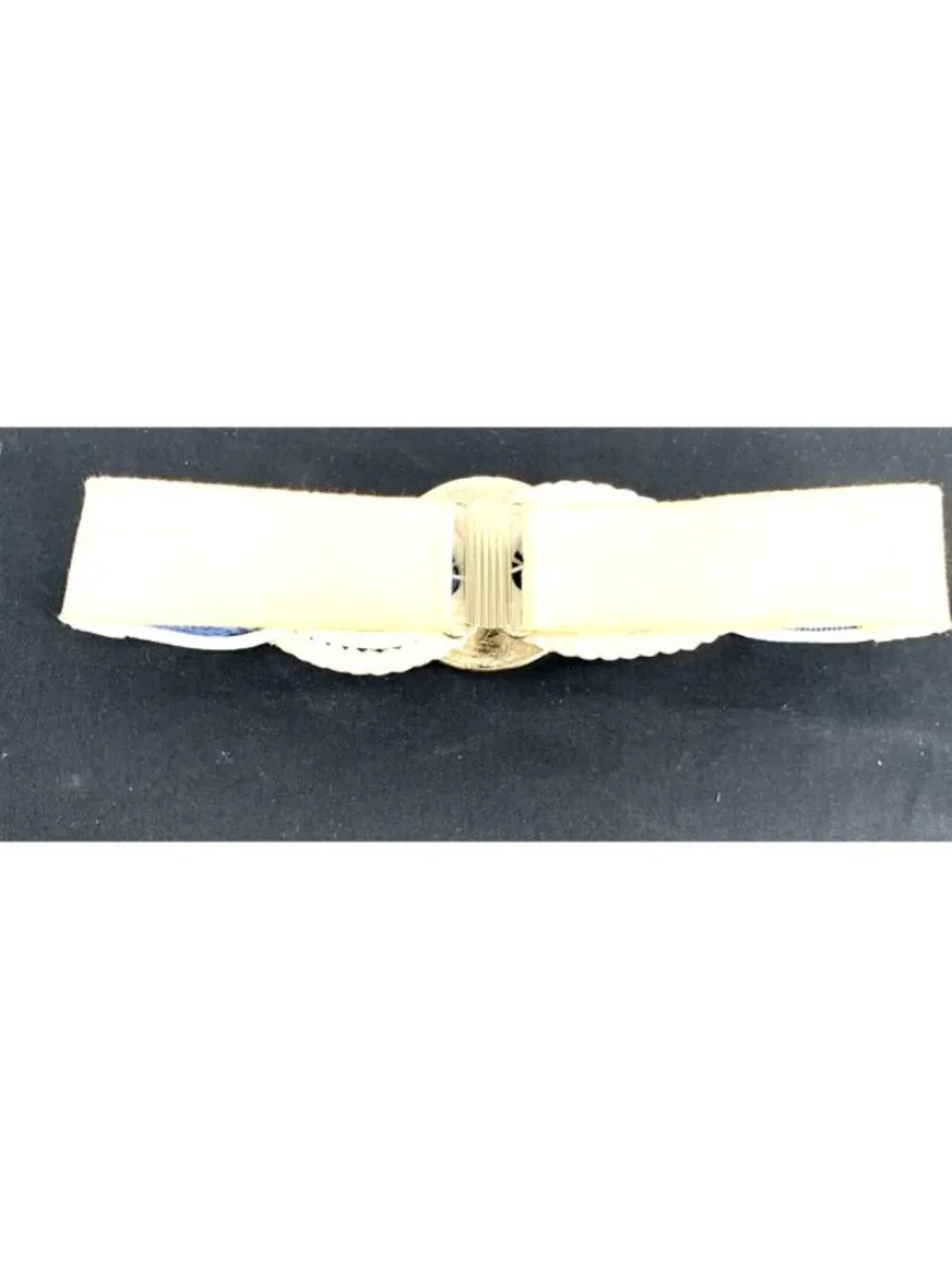 Rhea Belt Womens Braided Stretch Knot Waist Nautical Blue White Silver 26-29